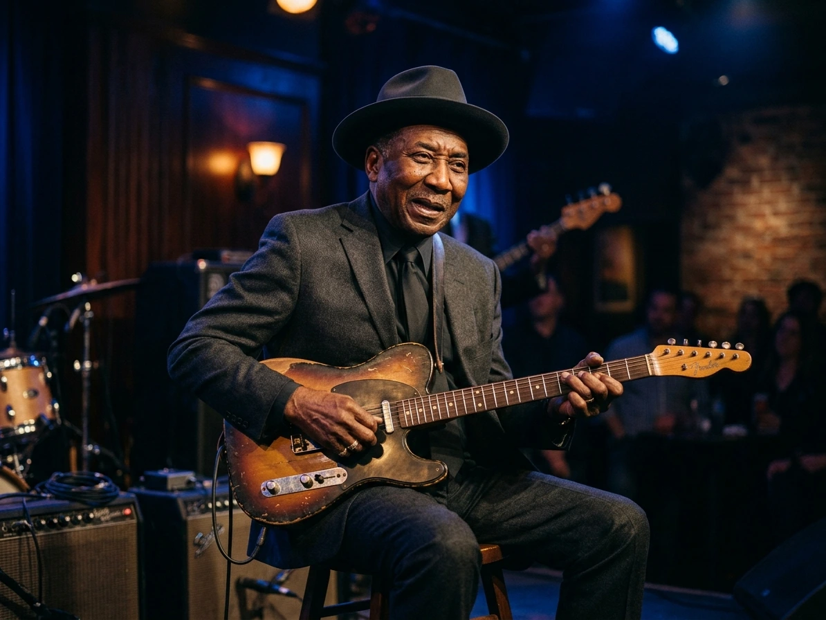 Stylized portrait of Muddy Waters