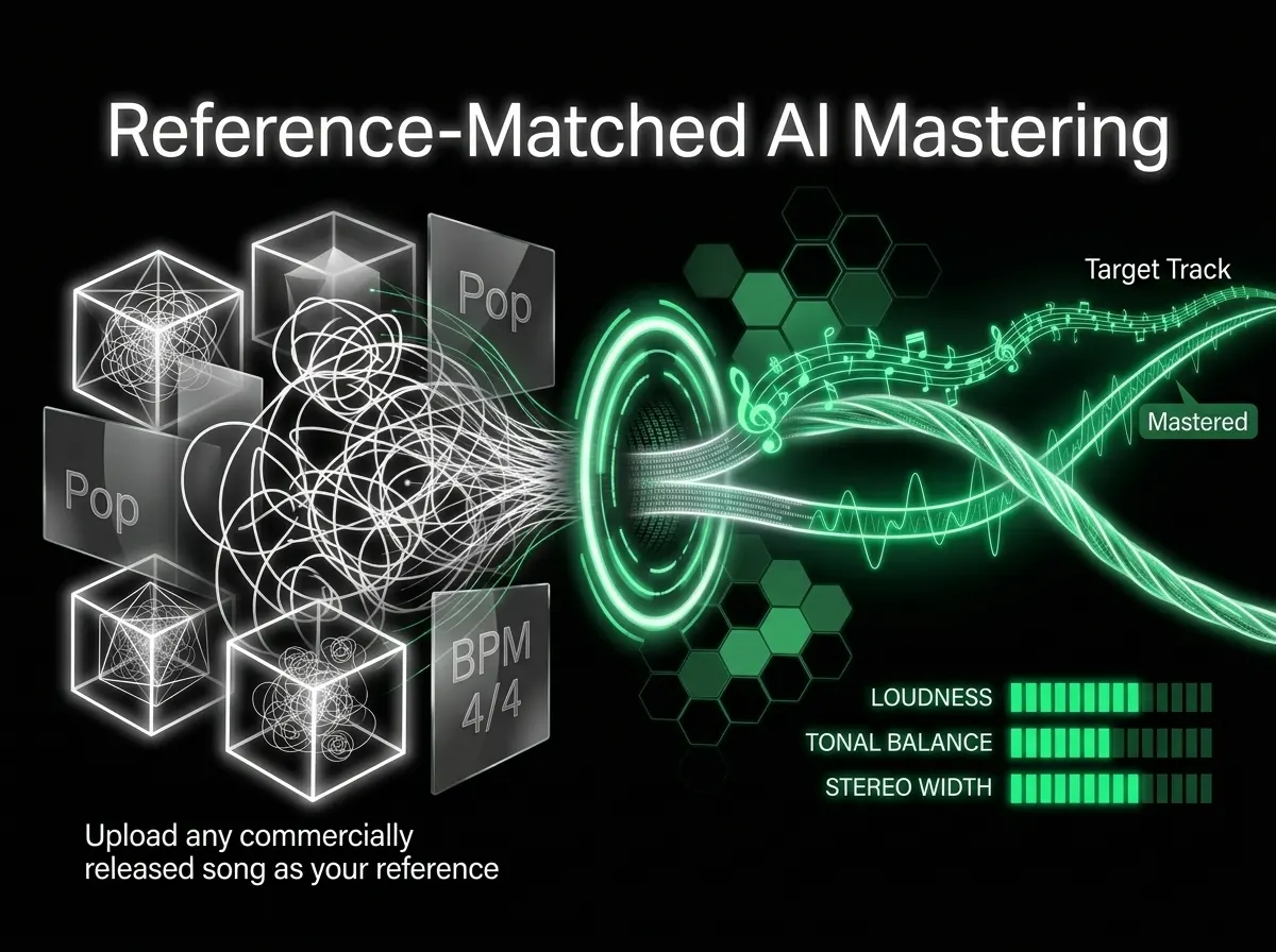 Masterização Musical com IA Igualada à Referência