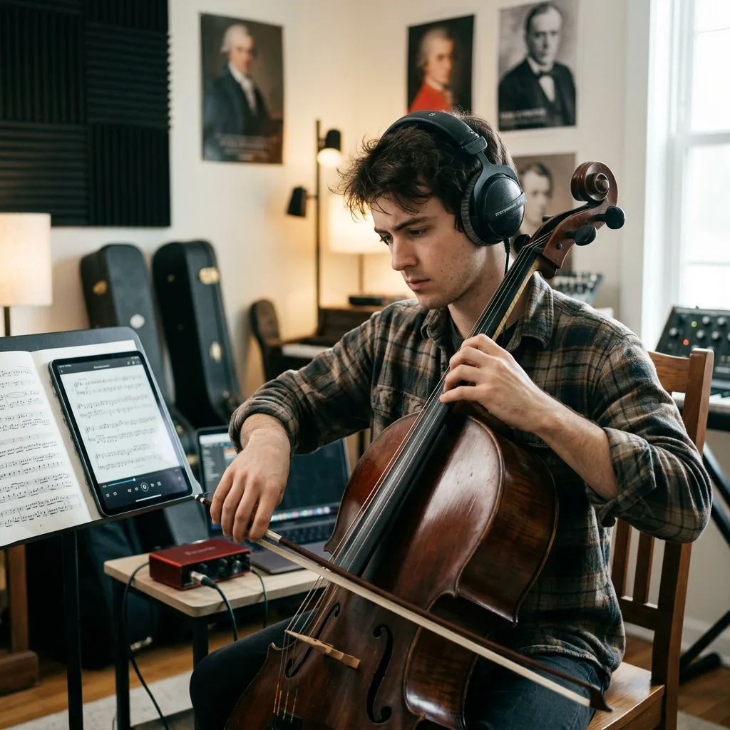 Músicos praticando partes