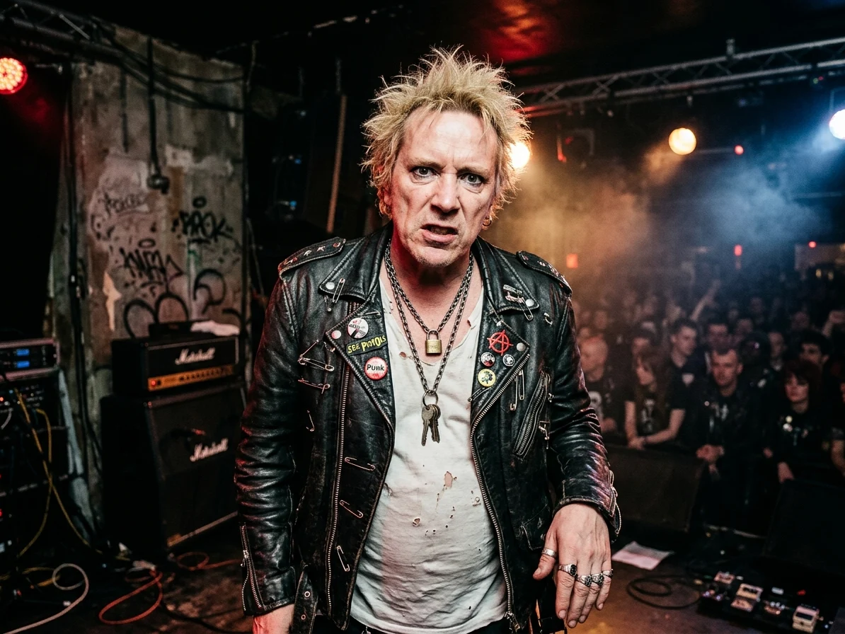 Stylized portrait of Johnny Rotten